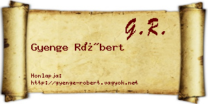 Gyenge Róbert névjegykártya